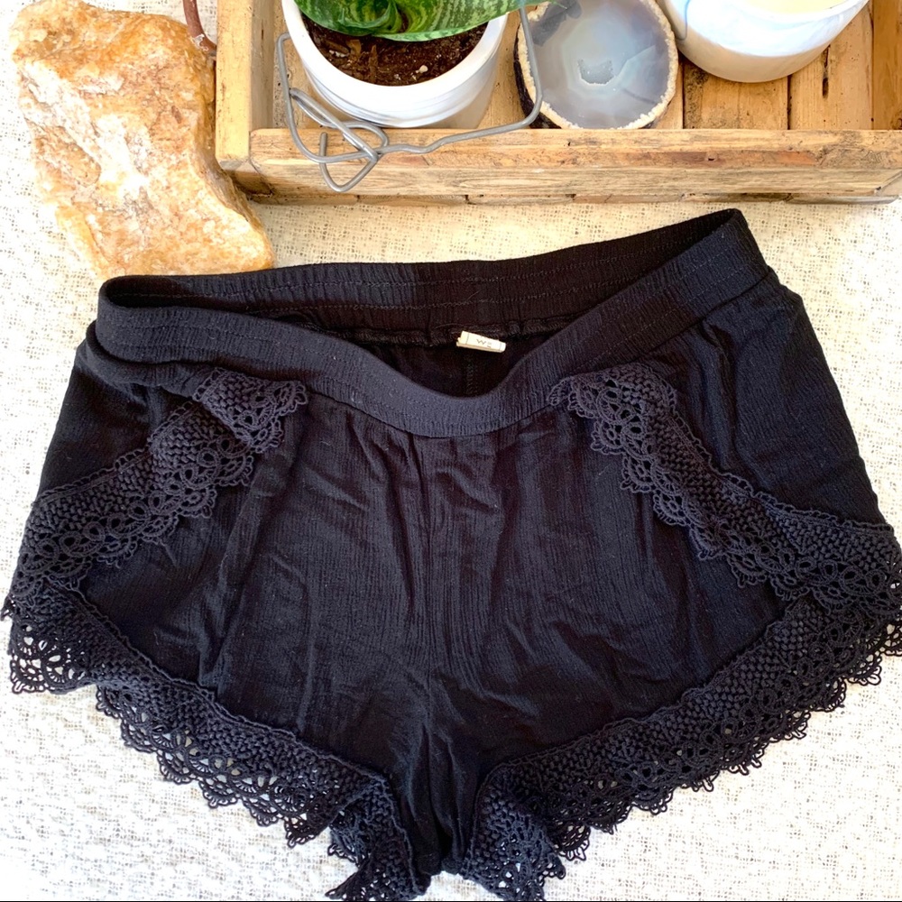 Black Boho Shorts